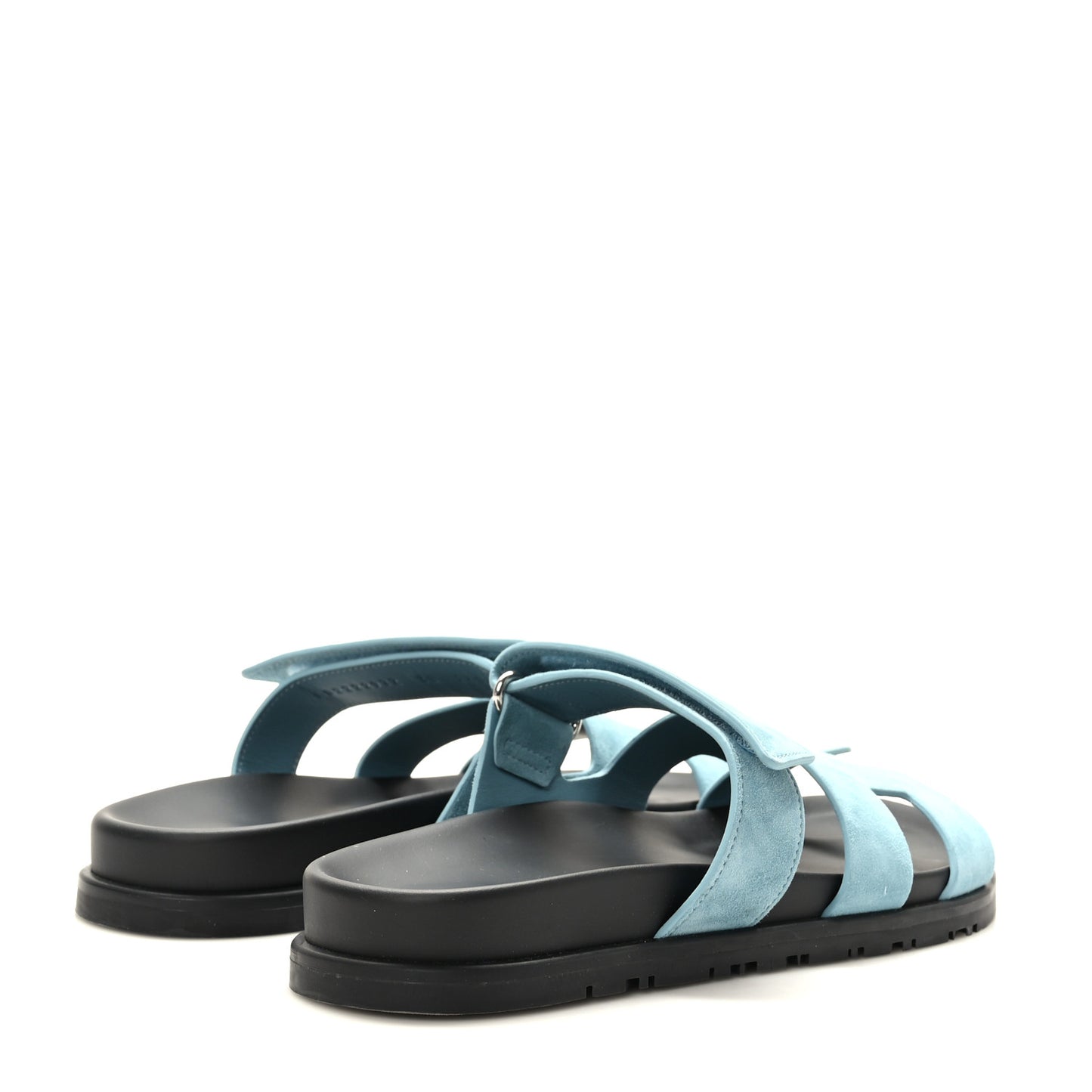 Suede Goatskin Womens Chypre Sandals 38 Bleu Mineral