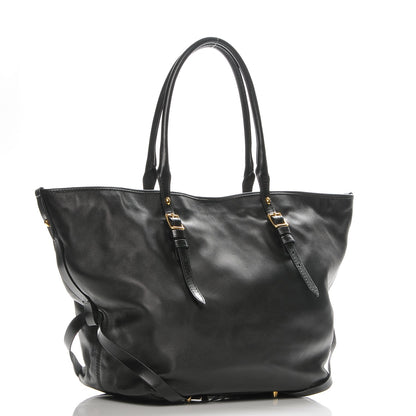 Burberry Lambskin Medium East West Tote Black 3 of 8