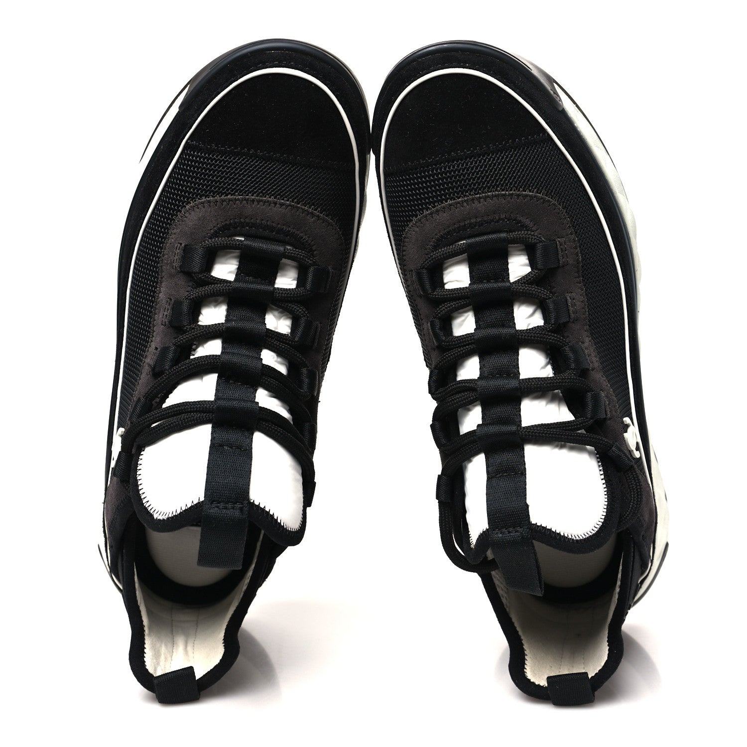 Chanel Fabric Suede CC Sneakers 40 Black Dark Grey 2 of 9