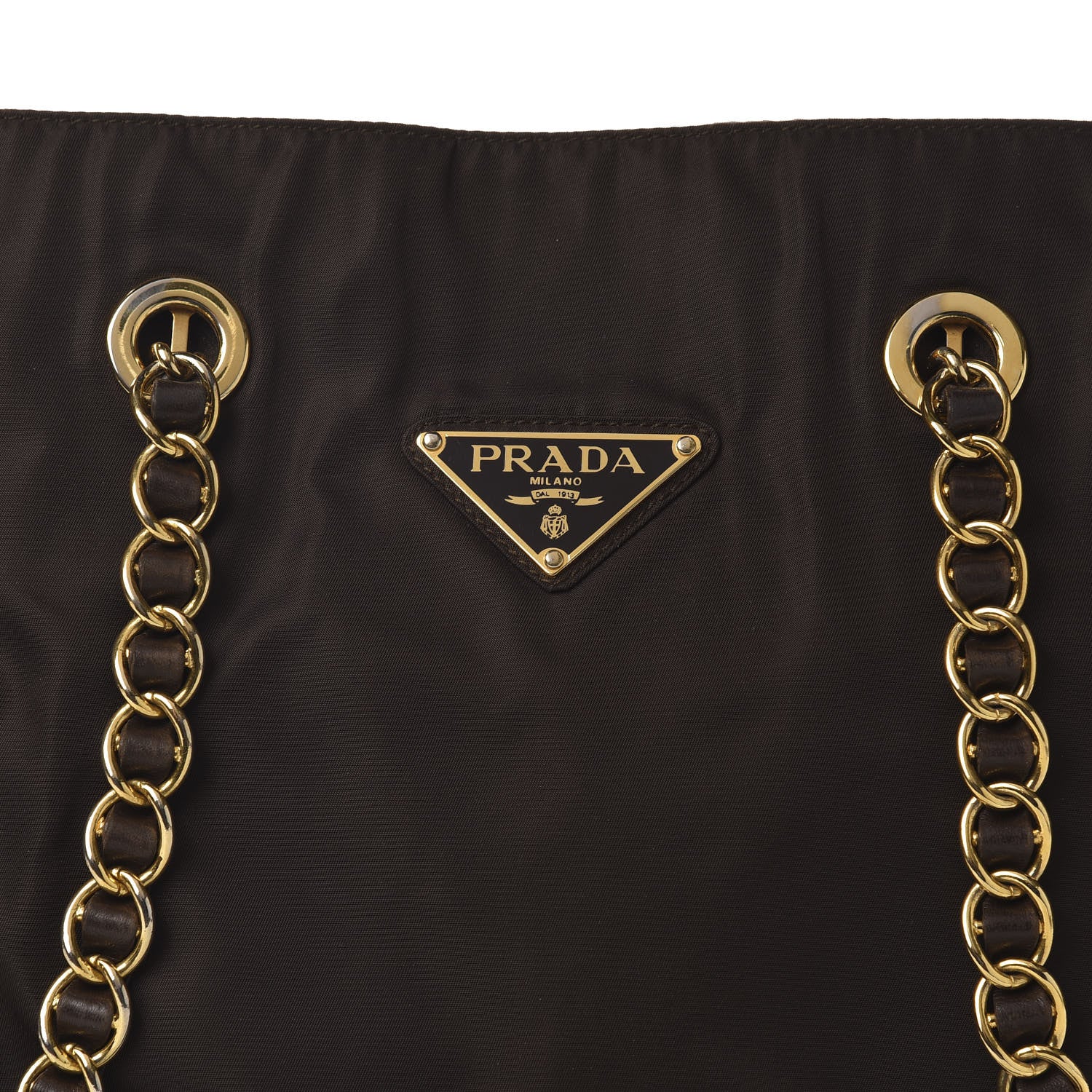 Prada Tessuto Nylon Catena Shoulder Bag Ebano 634048 – FASHIONPHILE