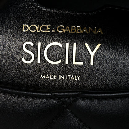 Dolce & Gabbana Calfskin Quilted Small Miss Sicily Satchel Black 6 of 9