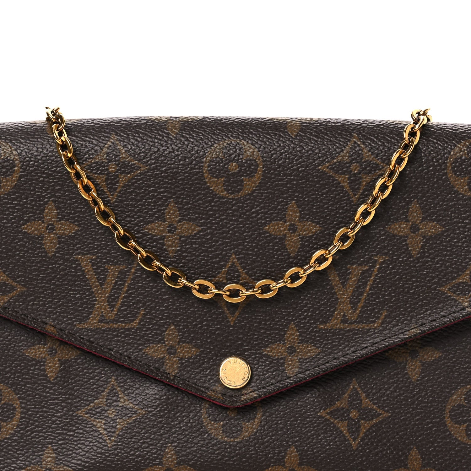 Louis Vuitton Monogram Pochette Felicie Chain Wallet Fuchsia 9 of 14