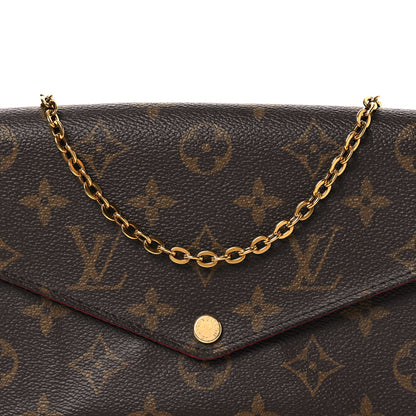 Louis Vuitton Monogram Pochette Felicie Chain Wallet Fuchsia 9 of 14