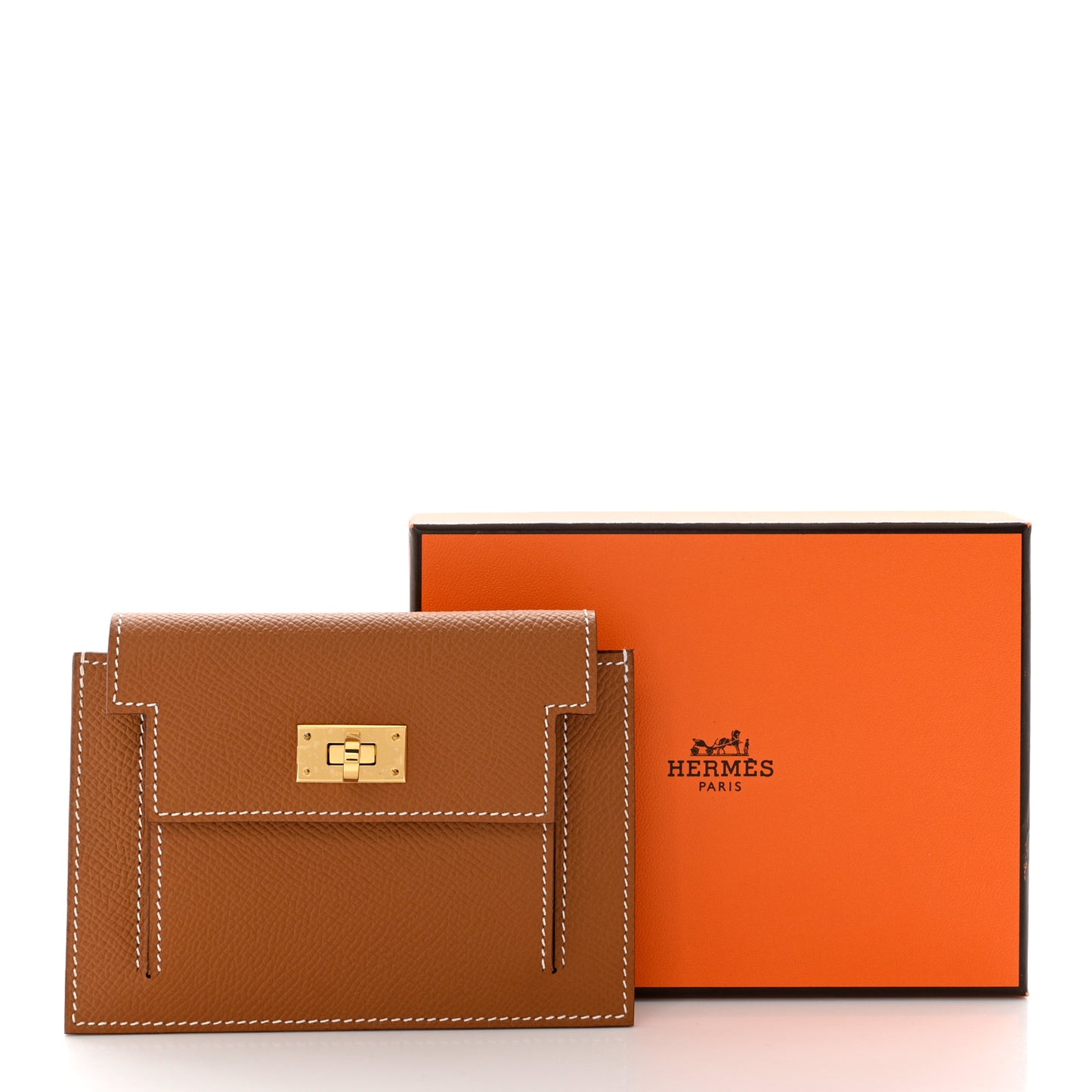 Epsom Kelly Pocket Compact Wallet Gold