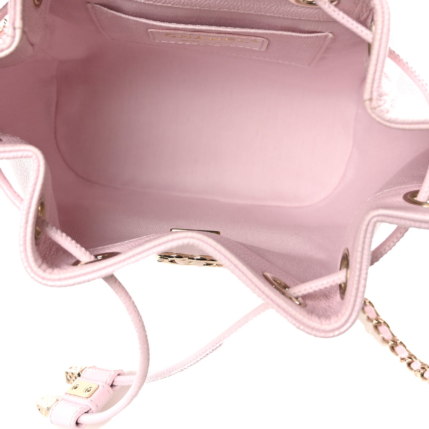 Caviar Quilted CC Pocket Bucket Bag Light Pink