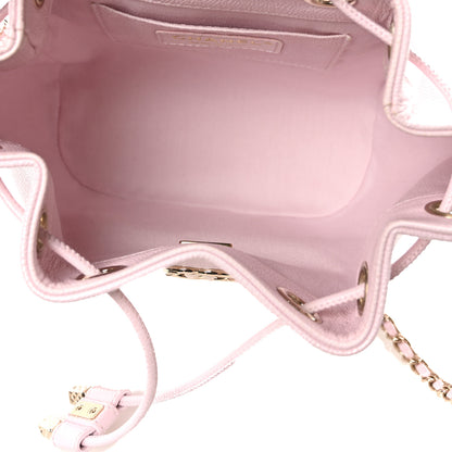 Chanel Caviar Quilted CC Pocket Bucket Bag Light Pink 5 of 10