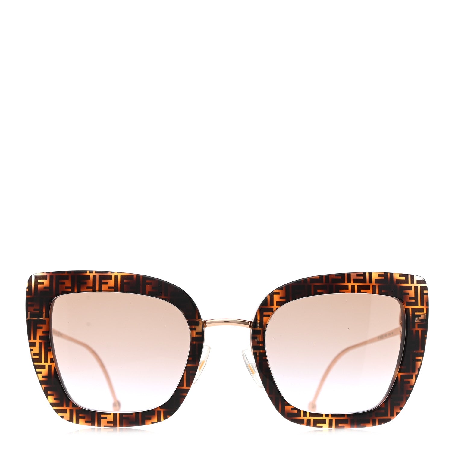 Fendi Acetate Metal F is Fendi FF Square Cat Eye Sunglasses FF 0408/S Havana 2 of 7