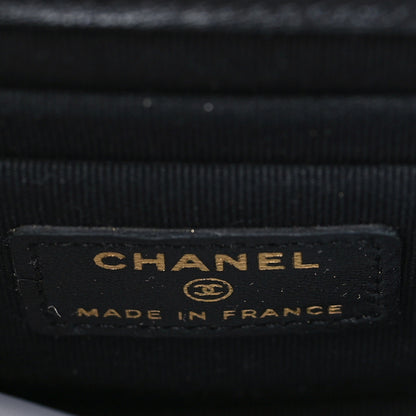 Chanel Lambskin Quilted Top Handle Flap Clutch With Chain Black 5 of 9