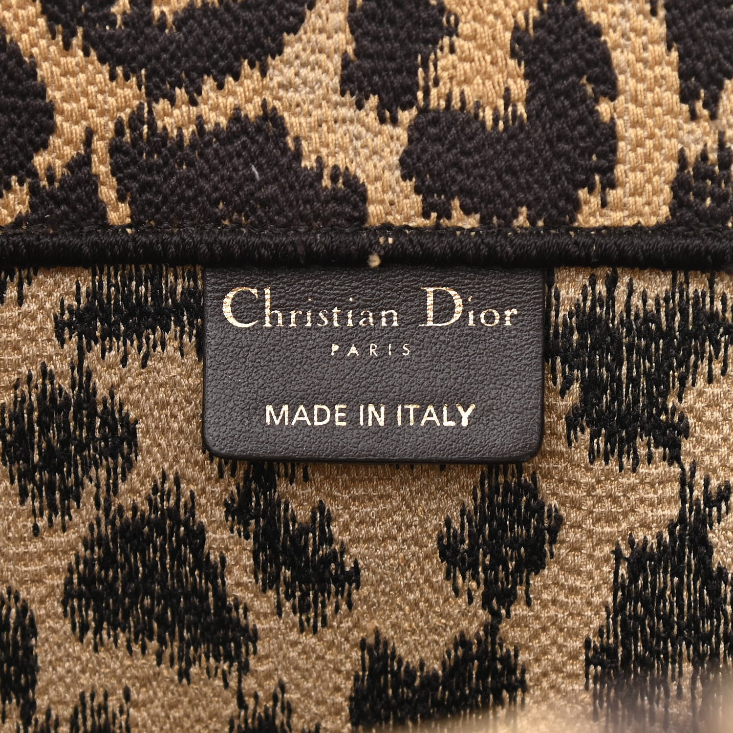 Christian Dior Canvas Mizza Embroidered Large Leopard Book Tote Beige 10 of 13