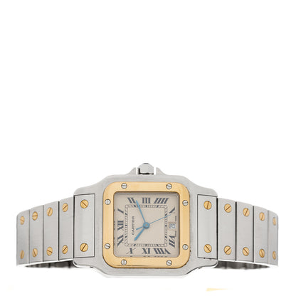 Cartier Stainless Steel 18K Yellow Gold 29mm Santos De Cartier Galbee Quartz Watch 2 of 4