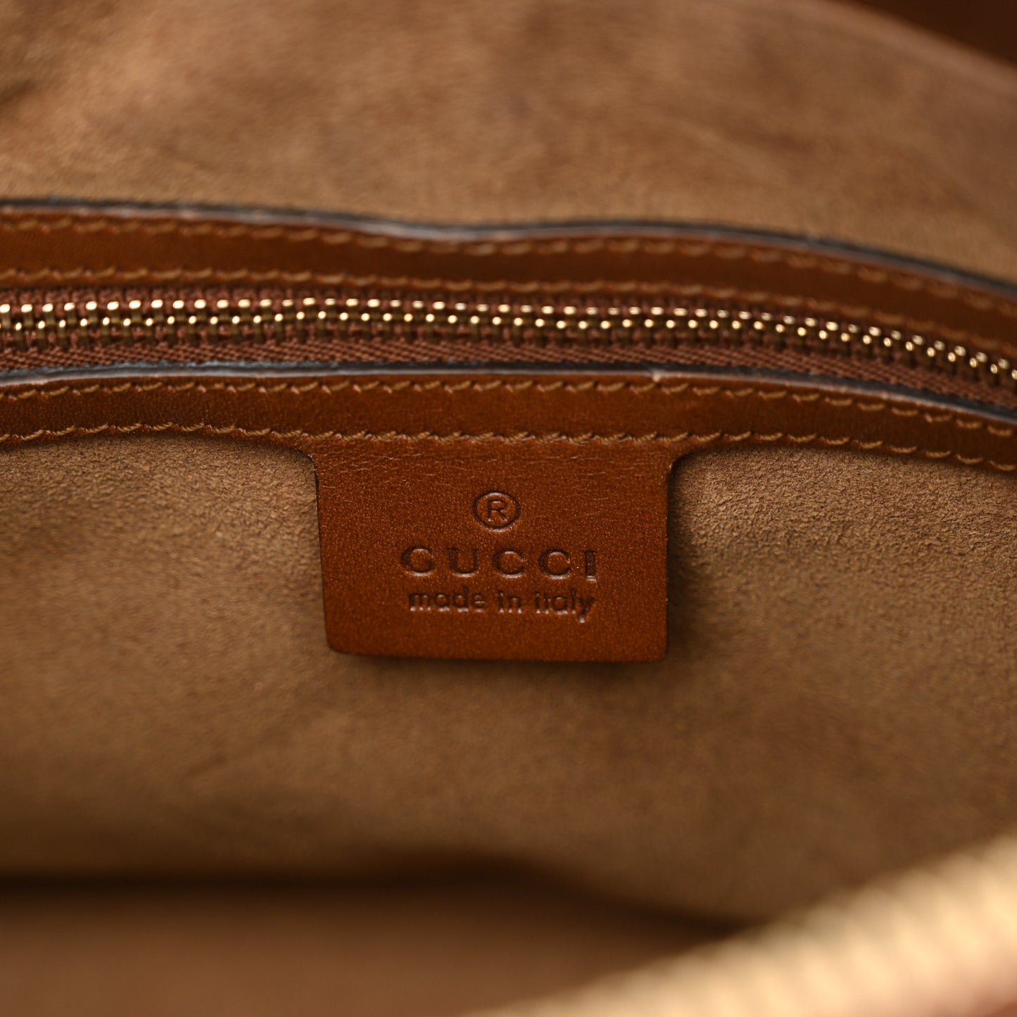 GG Supreme Monogram Small Zip Top Tote Beige Tuscany