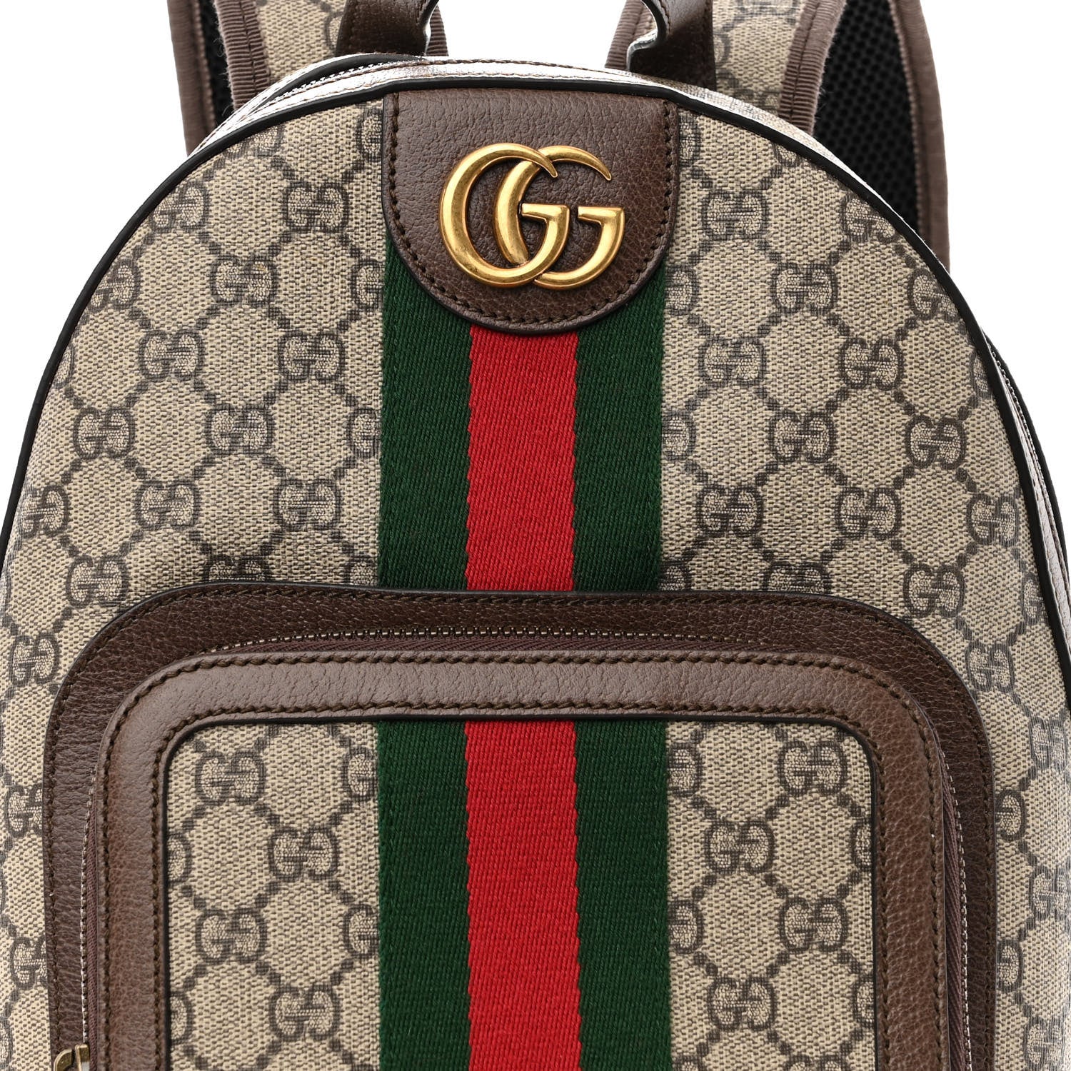 Gucci GG Supreme Monogram Calfskin Web Small Ophidia Day Backpack Beige Ebony New Acero 8 of 10