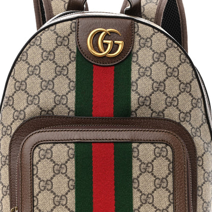 Gucci GG Supreme Monogram Calfskin Web Small Ophidia Day Backpack Beige Ebony New Acero 8 of 10