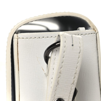 Off-White Saffiano Striped Mini Diag Binder Clip Bag White Black 10 of 12