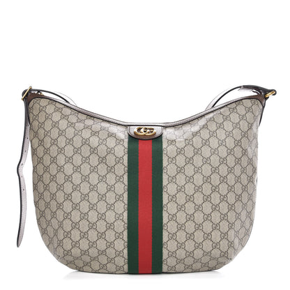 Gucci GG Supreme Monogram Web Ophidia Half Moon Hobo Brown 1 of 7