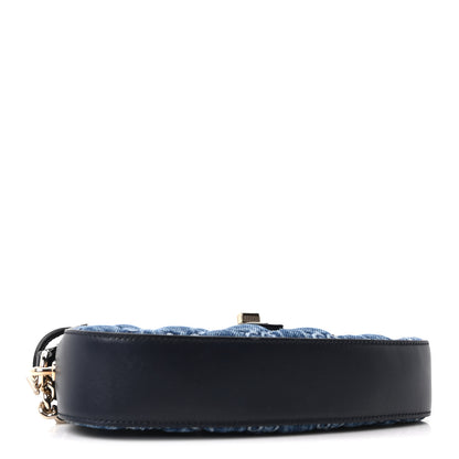 Gucci Denim GG Monogram Mini Moon Side Shoulder Bag Blue 3 of 10