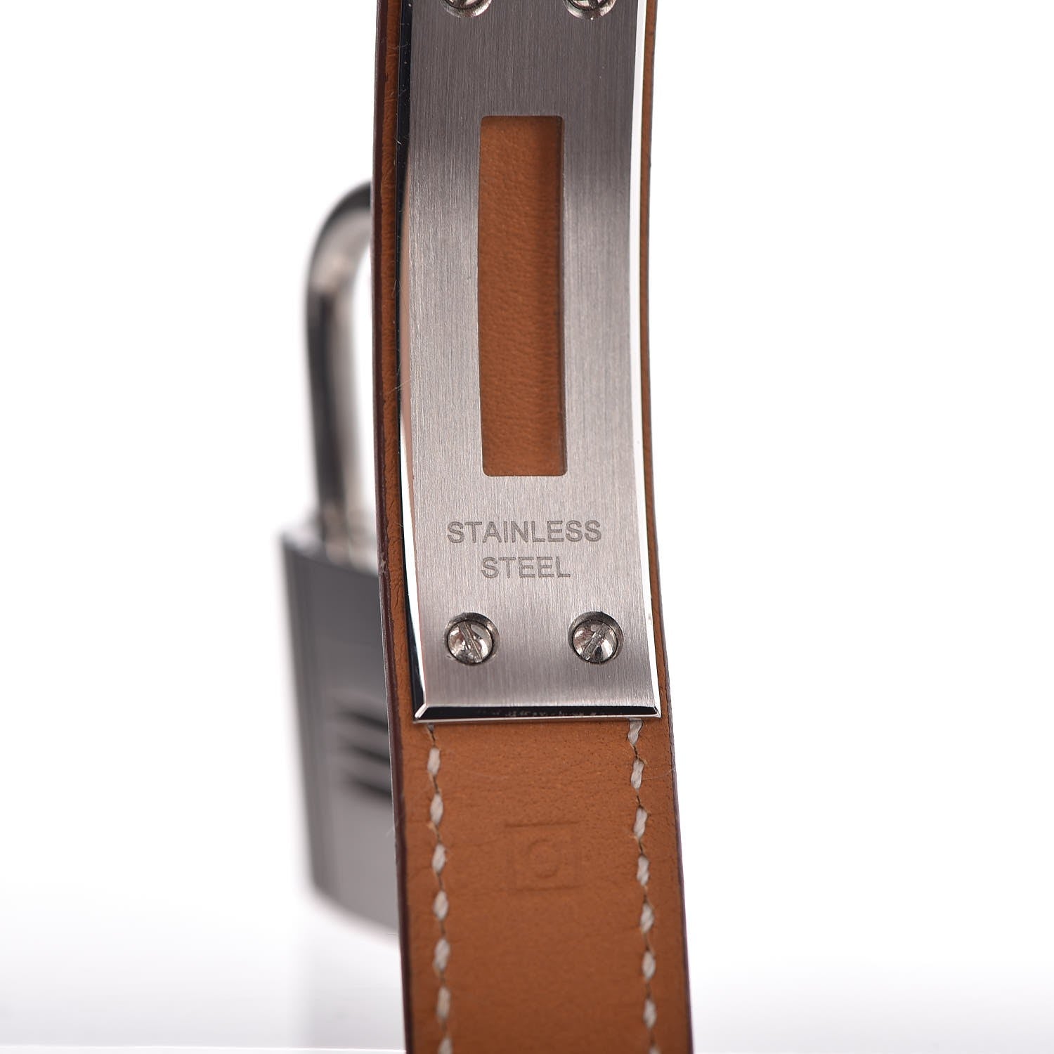 Hermes Stainless Steel Barenia 20mm Kelly Cadena Double Tour Quartz Watch Fauve 10 of 12