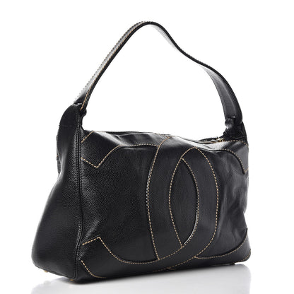 Chanel Caviar CC Stitched Hobo Black 4 of 10