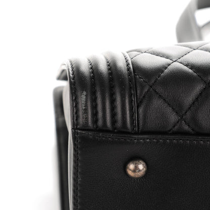 Chanel Lambskin Quilted Boy Shopping Tote Black 8 of 8