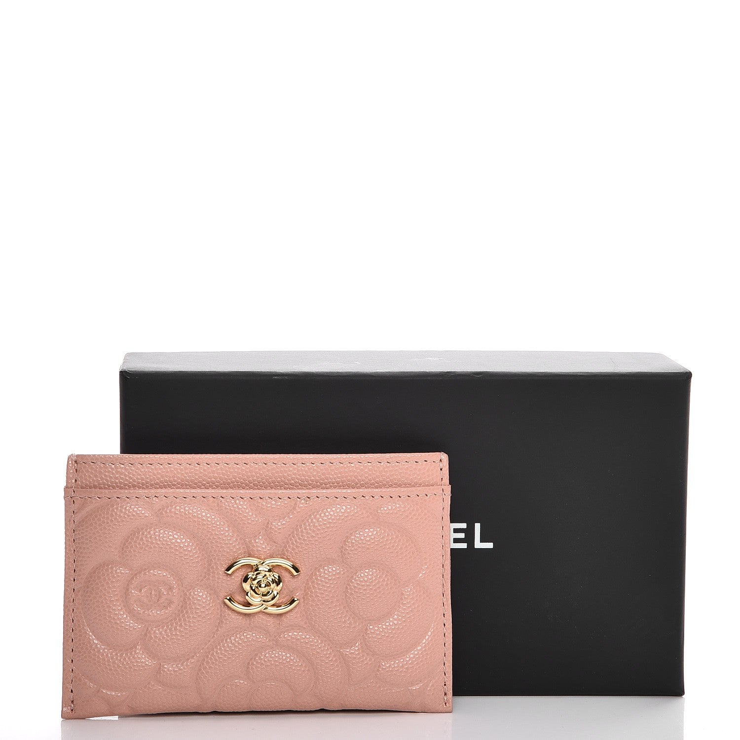 Chanel Caviar Camellia Embossed Card Holder Pink 9 of 9