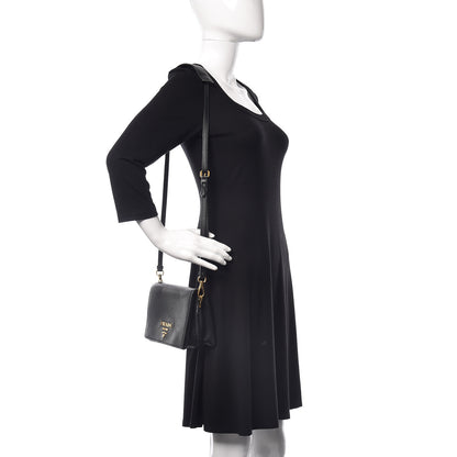 Prada Vitello Daino Flap Crossbody Black 2 of 9