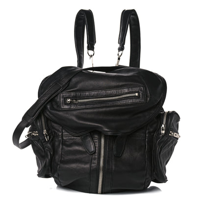 Alexander Wang Lambskin Marti Backpack Bag Washed Black Rhodium Hardware 1 of 9