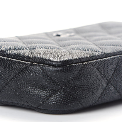 Chanel Iridescent Caviar Quilted Small Clutch With Chain Black 9 of 10