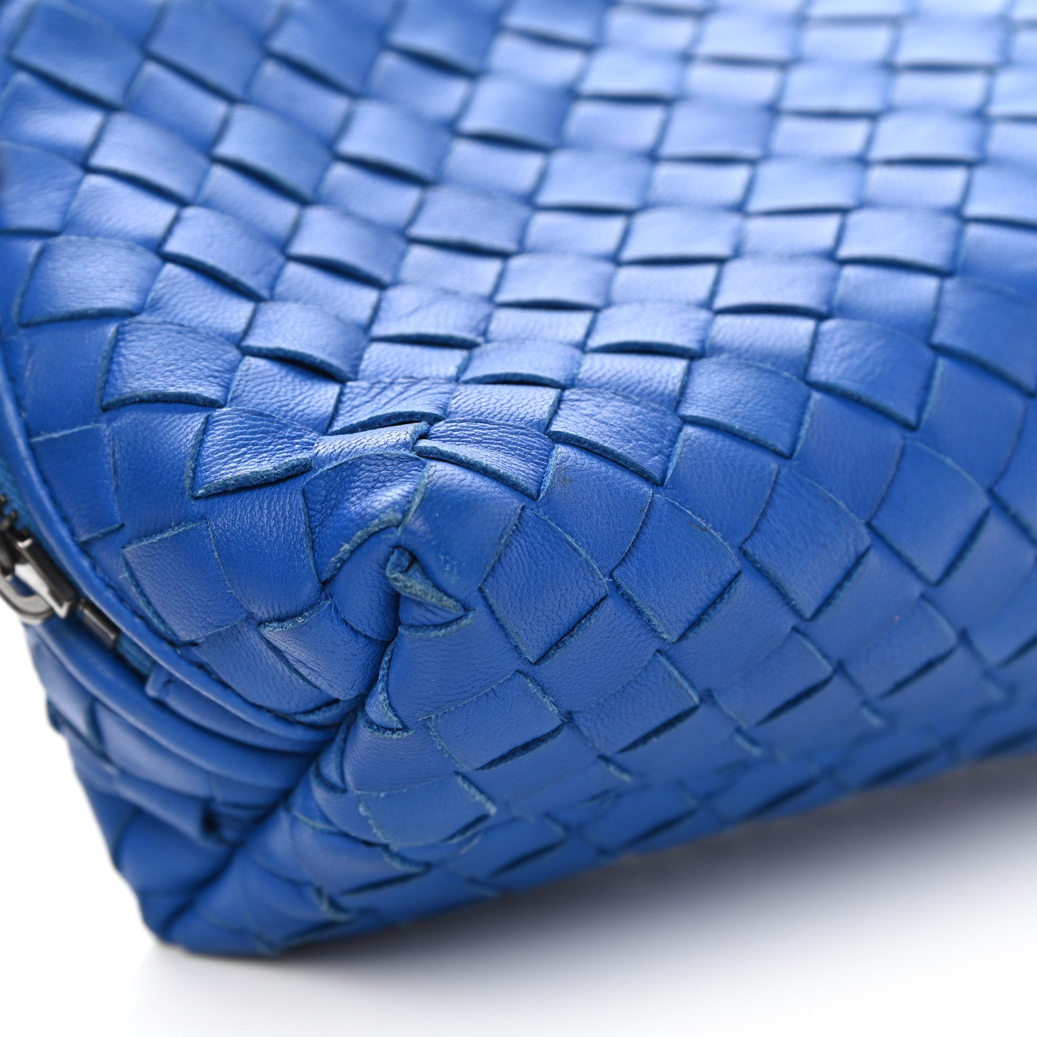 Bottega Veneta Nappa Intrecciato Small Cosmetic Pouch Signal Blue 9 of 13