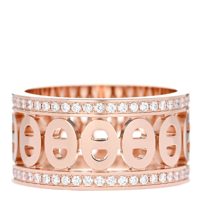 Hermes 18K Rose Gold Diamond Chaine D'Ancre Divine Ring 49 4.75 1 of 4