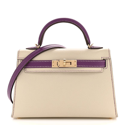Hermes Epsom Horseshoe Mini Kelly Sellier 20 Craie Anemone 1 of 13