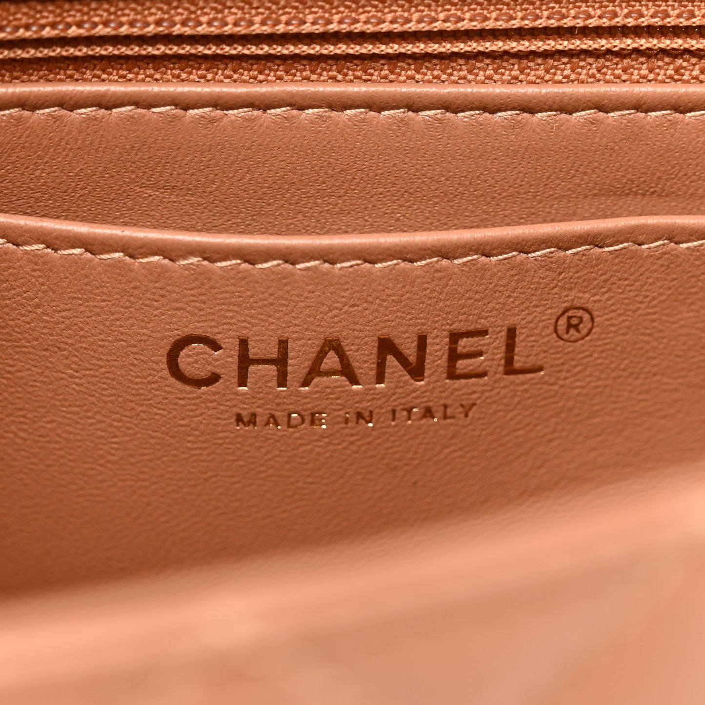 Lambskin Quilted Mini Rectangular Flap Brown