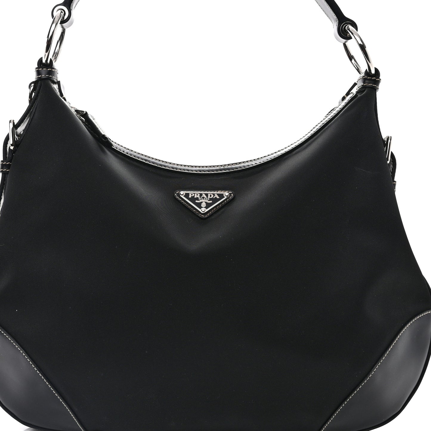 Tessuto Nylon Saffiano Hobo Black