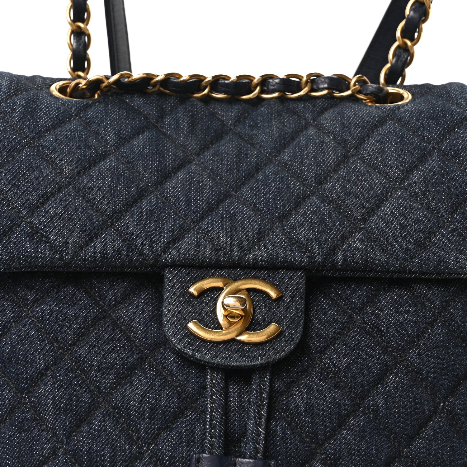 Chanel Washed Denim Quilted Small Urban Spirit Backpack Dark Blue 9 of 11