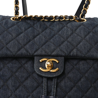 Chanel Washed Denim Quilted Small Urban Spirit Backpack Dark Blue 9 of 11