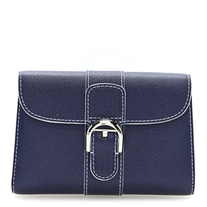 Delvaux Grained Rodeo Calfskin Brillant Compact Wallet Navy 1 of 7