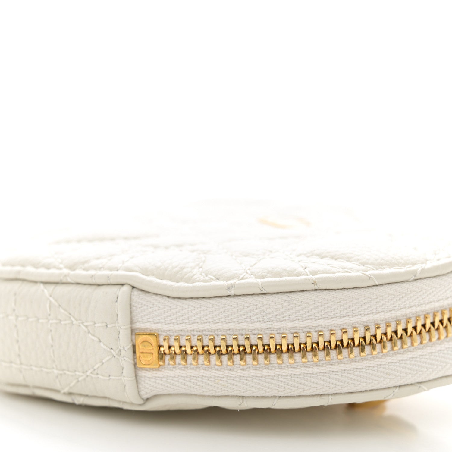 Christian Dior Calfskin Cannage Dioramour Caro Heart Pouch With Chain White 10 of 12