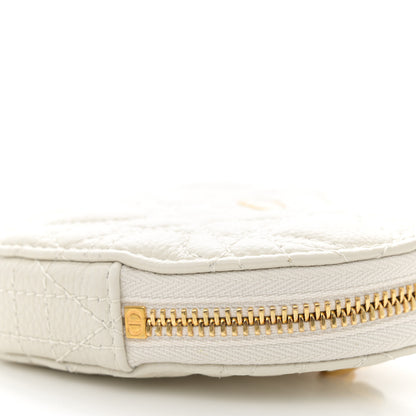 Christian Dior Calfskin Cannage Dioramour Caro Heart Pouch With Chain White 10 of 12