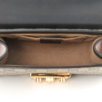 Gucci GG Supreme Monogram Calfskin Small Padlock Shoulder Bag Beige Black Cuir 5 of 11