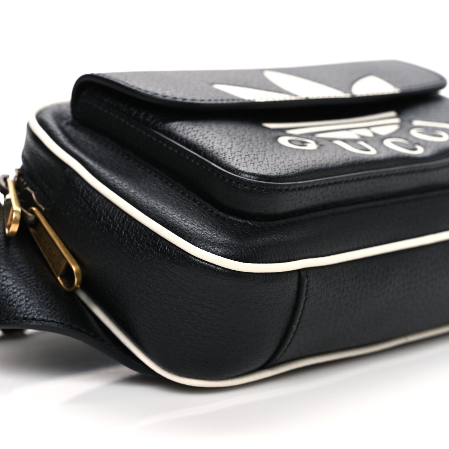 X ADIDAS Textured Dollar Calfskin Belt Bag Black