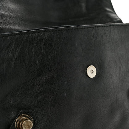Balenciaga Agneau Giant 21 Silver Hardware Envelope Clutch Black 11 of 13