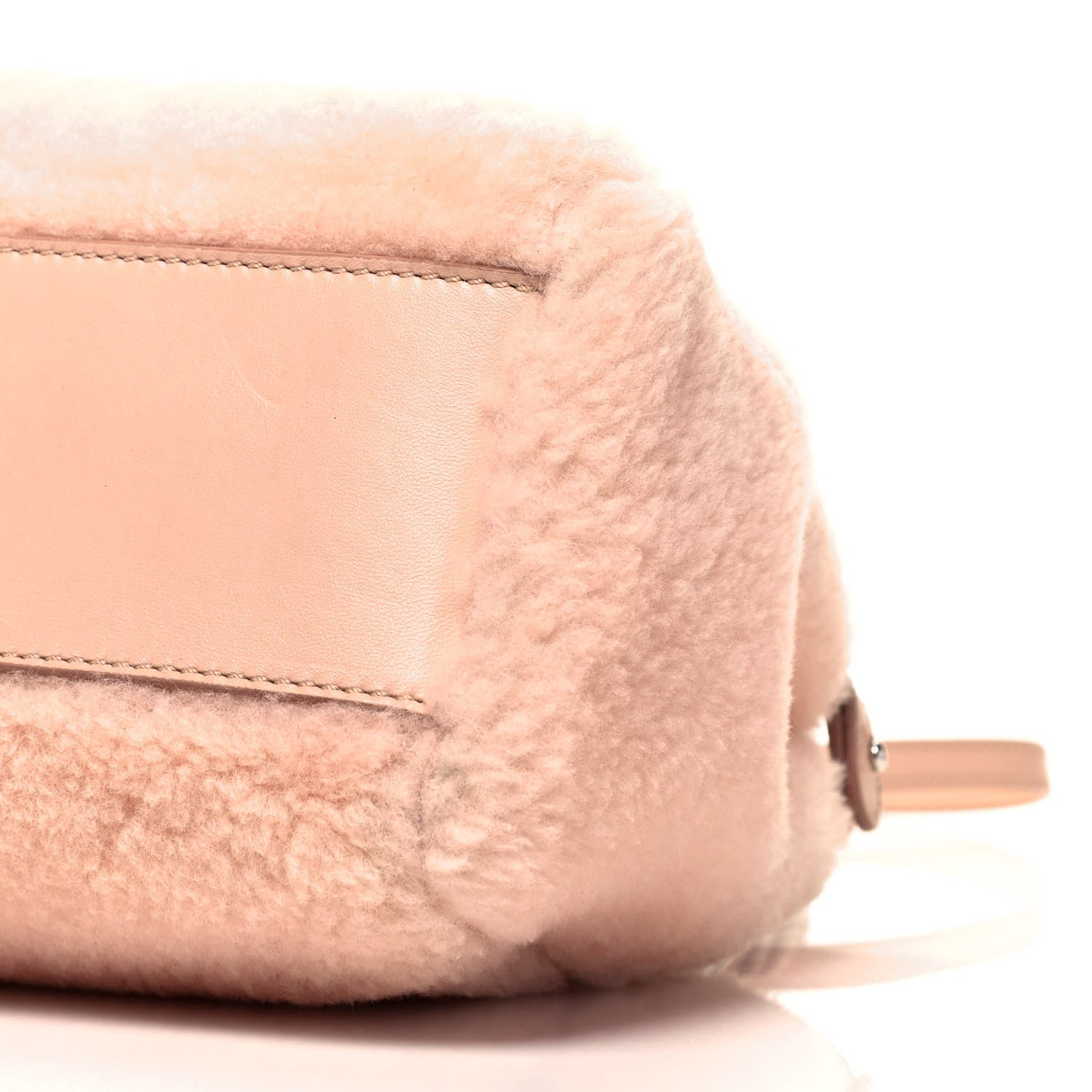 Fendi Shearling Shiny Nappa Mini Peekaboo Iconic Satchel Light Rose 6 of 10