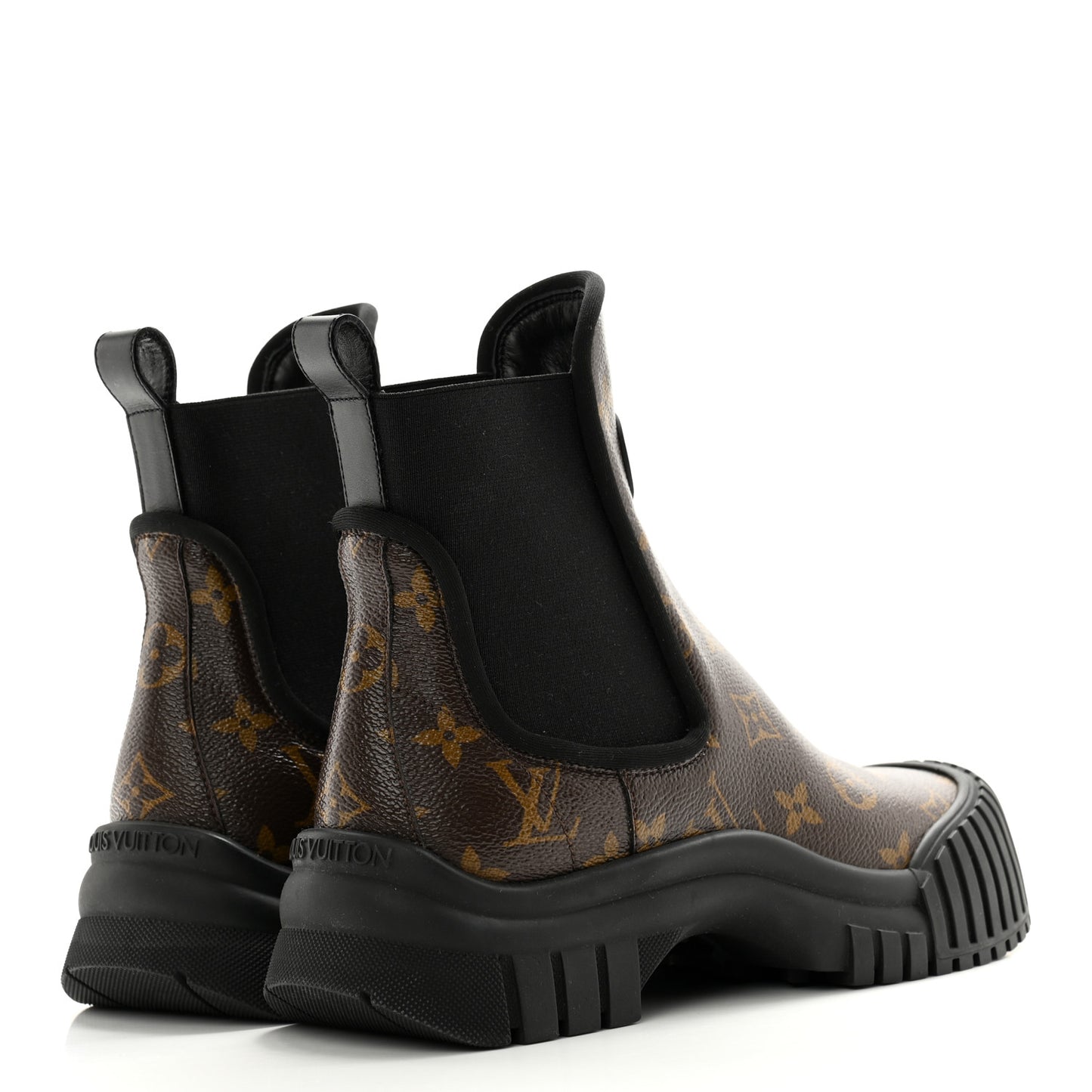 Patent Monogram Ruby Flat Ankle Boots 37 Black