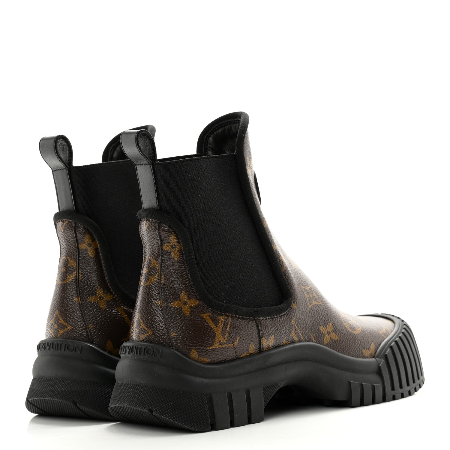 Louis Vuitton Patent Monogram Ruby Flat Ankle Boots 37 Black 4 of 9