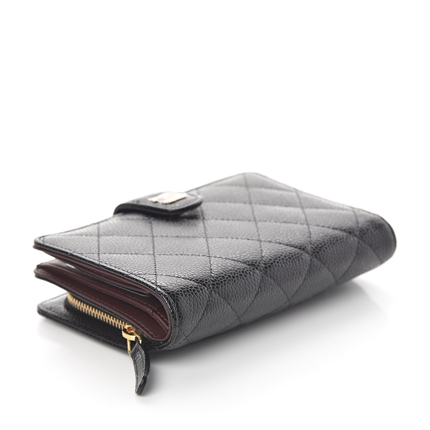 Chanel Caviar Quilted Zipped Pocket Wallet Black 3 of 8