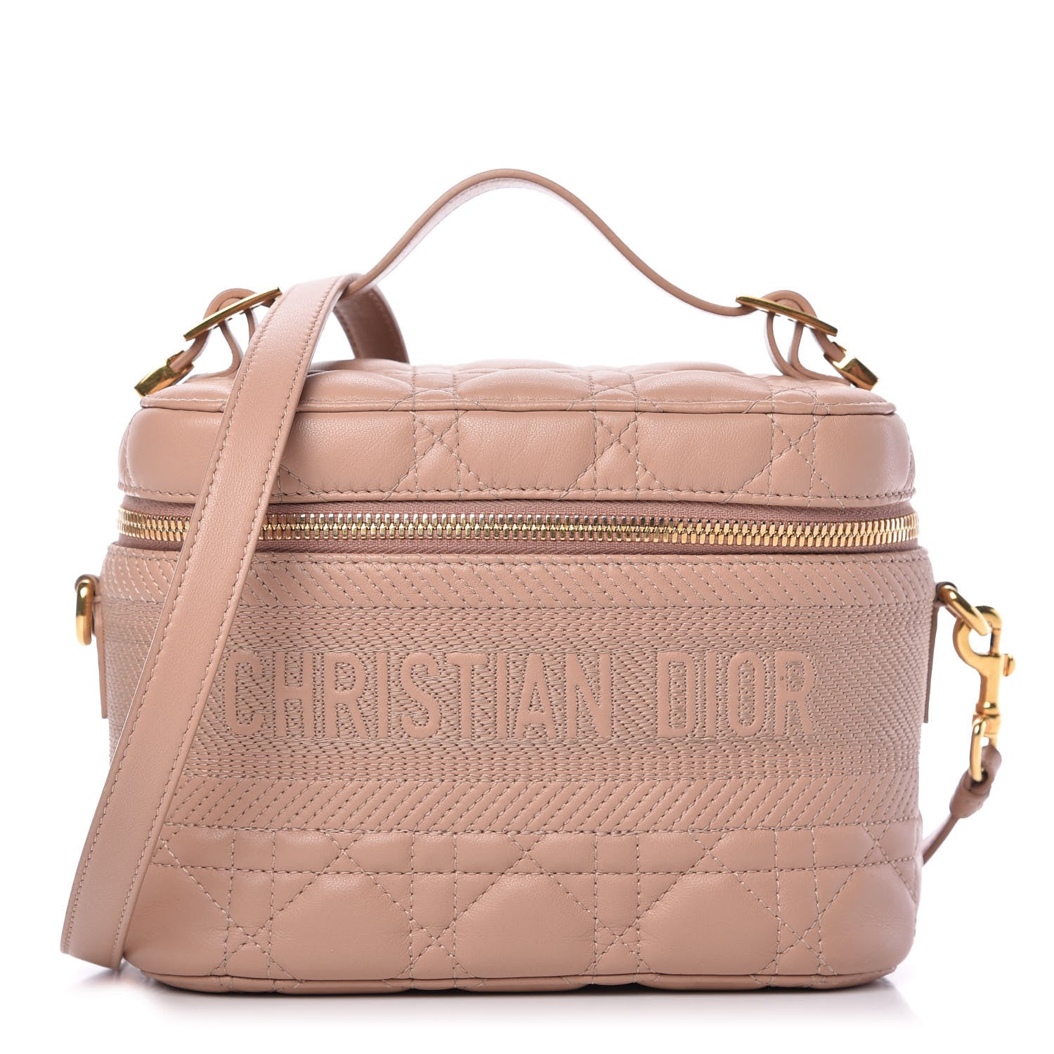 Christian Dior Lambskin Cannage Small Diortravel Vanity Case Rose Des Vents 1 of 9