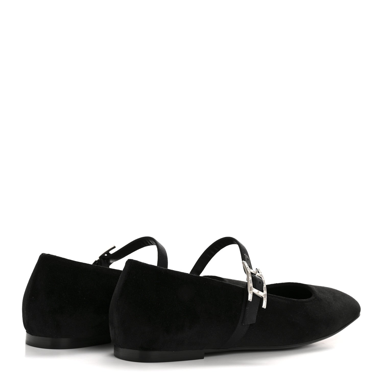 Hermes Velvet Jane Ballet Flats 38.5 Black 5 of 9
