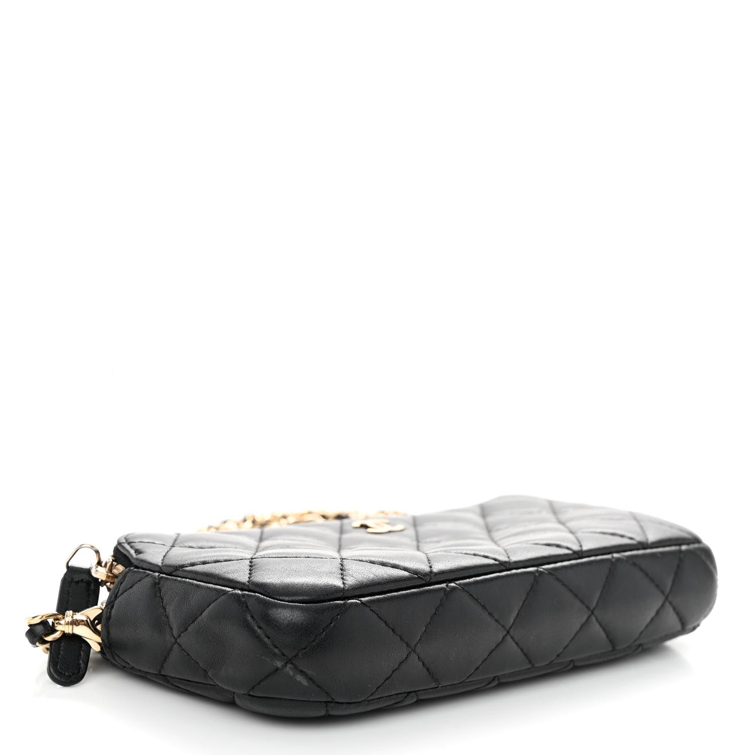 Chanel Lambskin Quilted Small Clutch With Chain Black 4 of 12