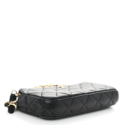 Chanel Lambskin Quilted Small Clutch With Chain Black 4 of 12