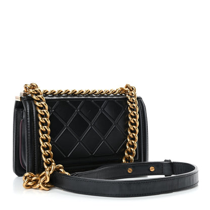 Chanel Calfskin Embossed Small Paris Salzburg Boy Flap Black 2 of 5