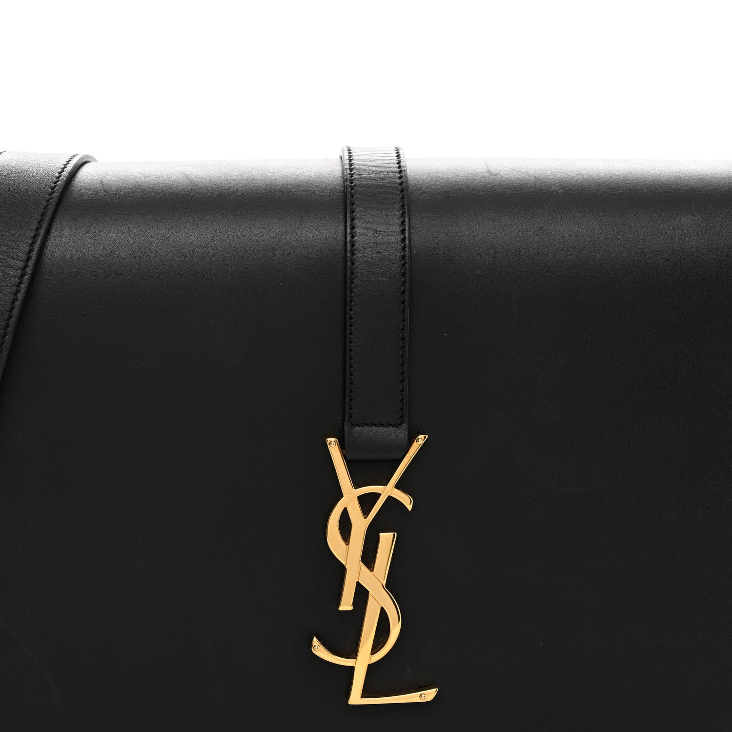 Saint Laurent Smooth Calfskin Medium Classic Monogram Universite Bag Black 7 of 12
